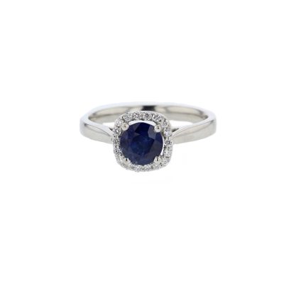 Dress Rings Round Sapphire Cushion Shaped Cluster