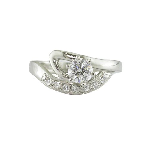 Diamond Rings 0.50ct Platinum Curved Solitaire Ring