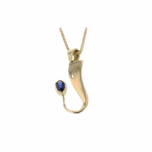 Jewellery Bezel set Sapphire, 18ct. Yellow Gold Pendant