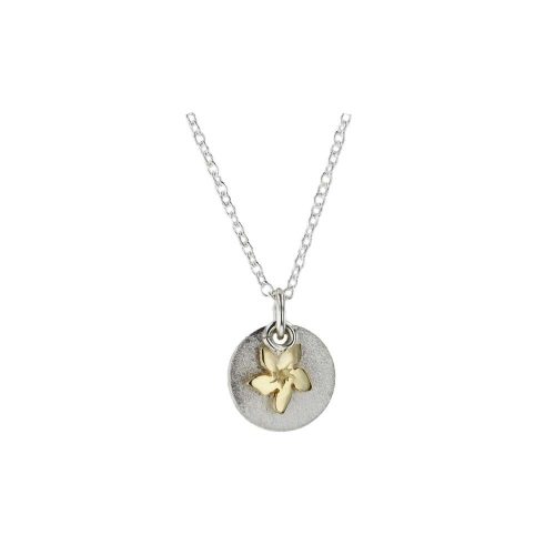 Burren Collection Sterling Silver Burren Pendant with Gold Flower