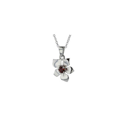 Sterling Silver Burren Pendant set with Rhodalite Garnet