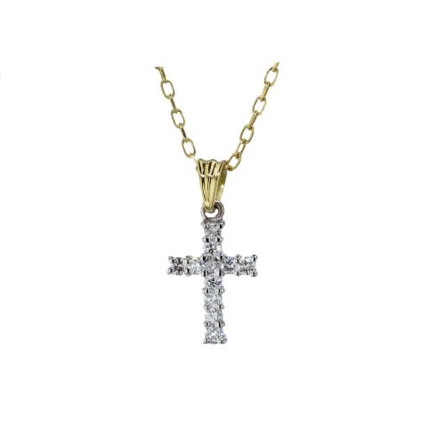 Jewellery 18ct. White Gold Diamond Cross Pendant