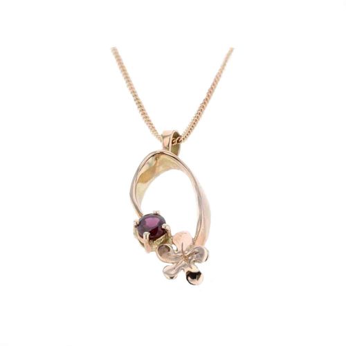 Burren Collection 9ct. Red Gold Pendant with Red Gold Burren Flower