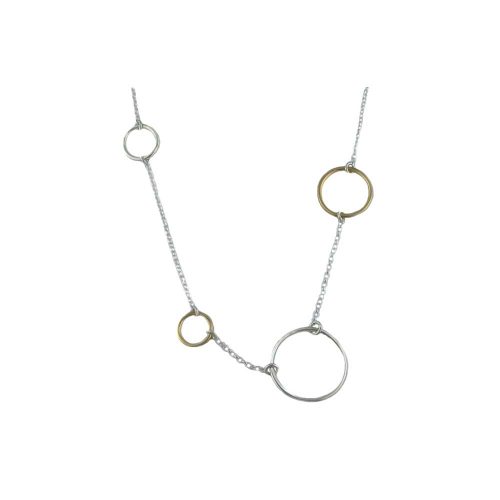 Jewellery Sterling Silver Pendant with Rose Plated and Sterling Silver Circles
