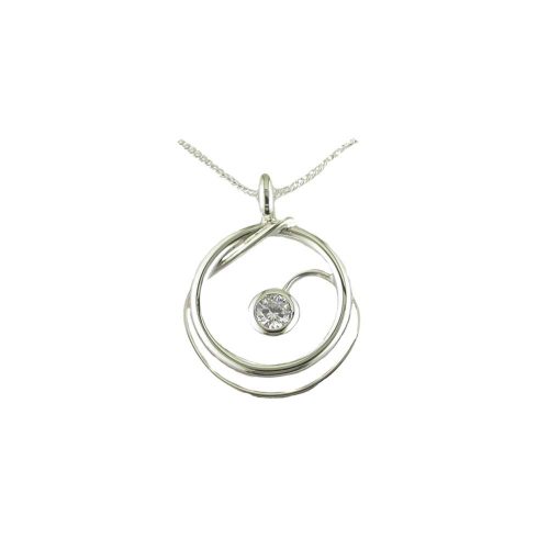 Jewellery Handmade Spiral Pendant Set with CZ