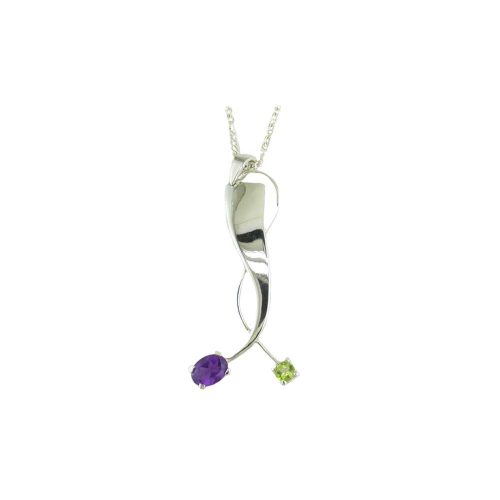 Jewellery Sterling Silver Oval Amethyst and Peridot