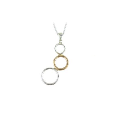 Jewellery Sterling Silver and Rose Gold Plated Circles Pendant