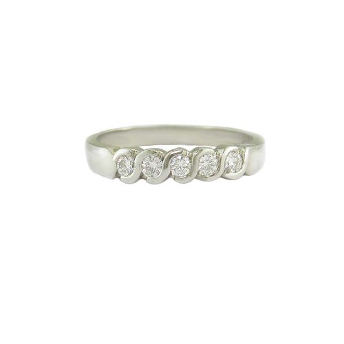 Diamond Rings Platinum Eternity Ring Set with 5 Diamonds