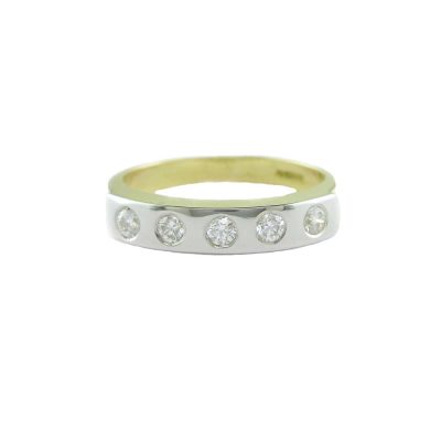 Diamond Rings 18ct. Gold Eternity Ring with Platinum Overlay