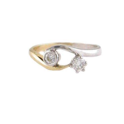 Engagement and Diamond Rings 18ct. White & Yellow Gold Diamond Ring