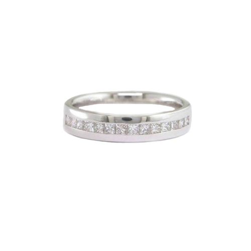 Diamond Rings 18ct. White Gold Ring Channel set with Princess cut Diamonds