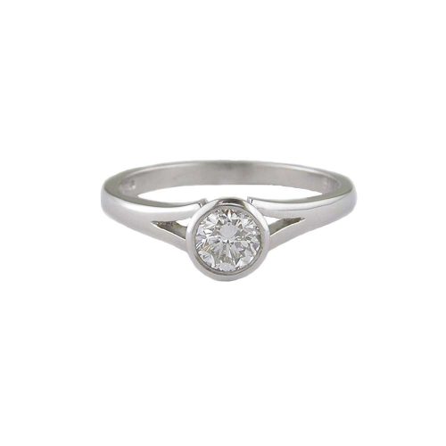 Diamond Rings Platinum Bezel set Solitaire Diamond Ring
