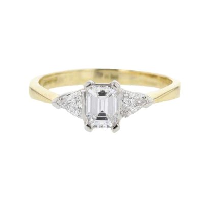 Diamond Rings 18ct. Yellow Gold Emerald Cut Diamond Ring