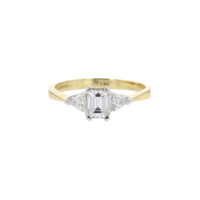 Engagement and Diamond Rings 18ct. Yellow Gold Emerald Cut Diamond Ring