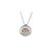 Burren Carousel Sterling Silver Pendant with Ogham Writing and Red Gold Burren Flower