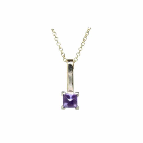 Jewellery 9ct. Gold Pendant with Cabochon Cut Amethyst