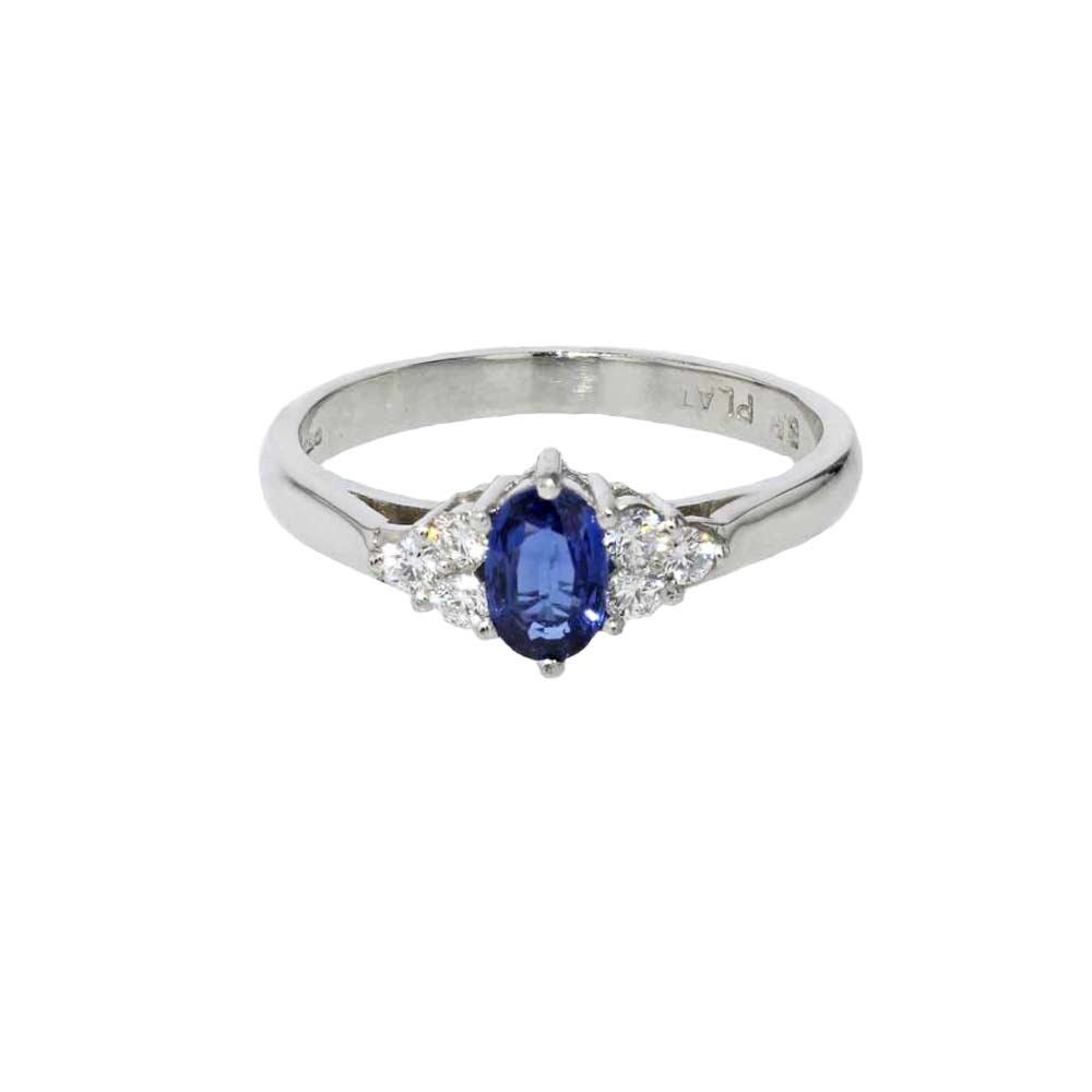 Sapphire and Diamond Platinum Ring - Gleeson Goldsmiths