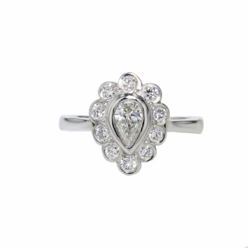 Rings Pear shaped Diamond Cluster Ring