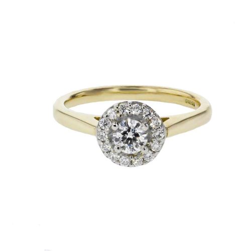 Diamond Rings 18ct. Yellow Gold Halo Cluster