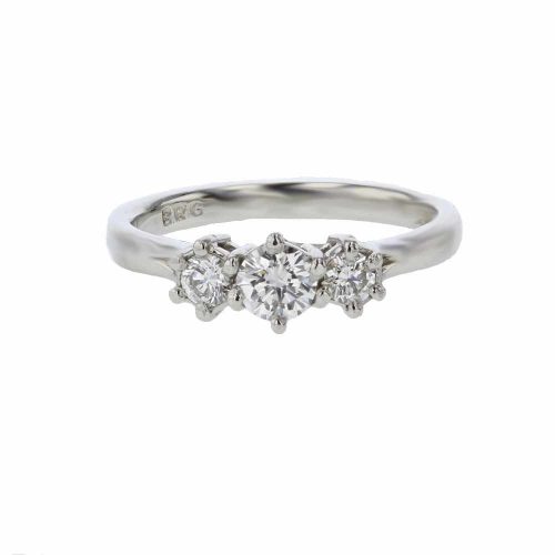 Diamond Rings 3 Stone Platinum Engagement Ring