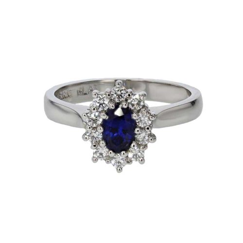 Diamond Rings Sapphire and Diamond Cluster Ring