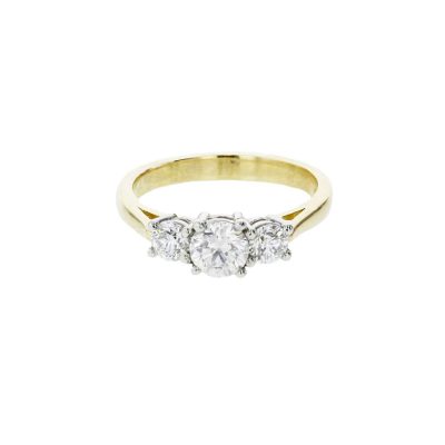 Engagement and Diamond Rings 18ct. Yellow Gold, 3 Stone Diamond Ring