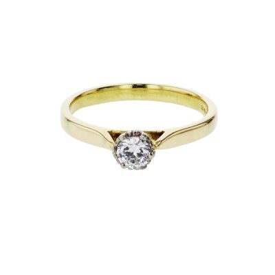 Diamond Rings 18ct. Yellow Gold Solitaire Engagement Ring