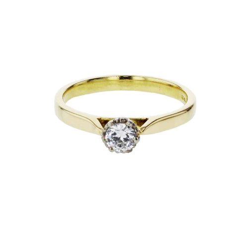 Diamond Rings 18ct. Yellow Gold Solitaire Engagement Ring