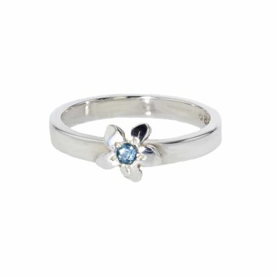 Burren Collection Sterling Silver Burren Flower Ring with Topaz