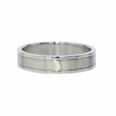Gents Jewellery 9ct. White Gold Gents Wedding Ring