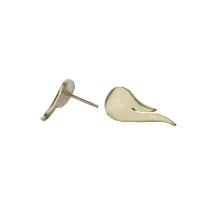 Earrings 9ct Yellow Gold Swan Shaped Drop Earrings