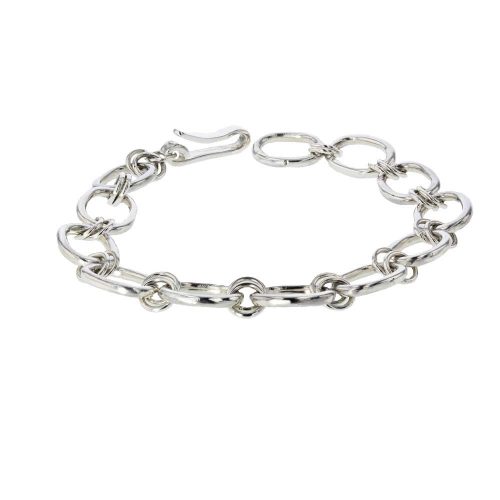 Jewellery Handmade Oval Link Sterling Silver Bracelet