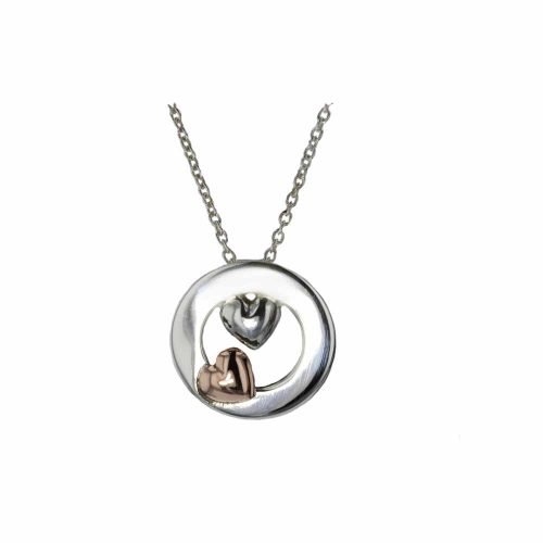 Jewellery Sterling Silver & Rose Gold Heart Pendant