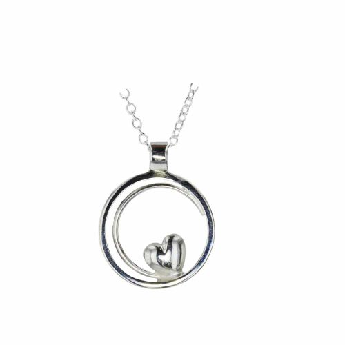 Jewellery Sterling Silver Circular Heart Pendant