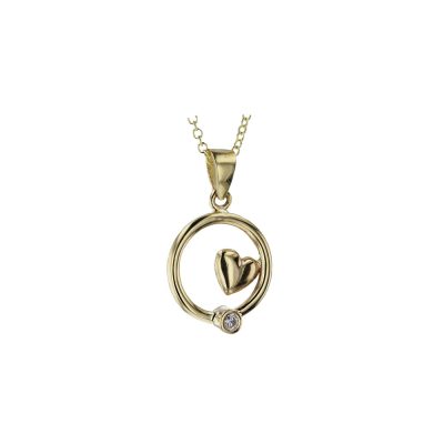 Jewellery 9ct. Gold Pendant with Inset Heart