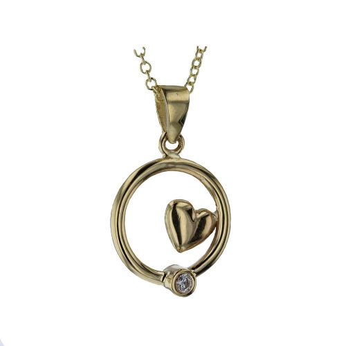 Gold Pendants 9ct. Gold Pendant with Inset Heart