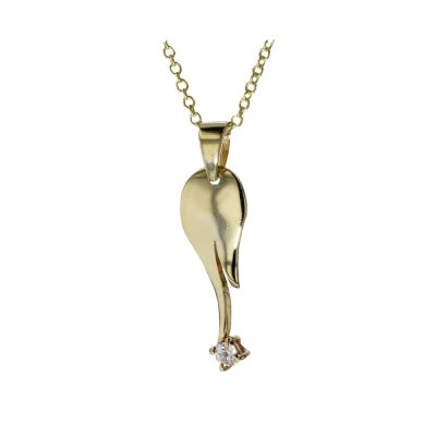 Gold Pendants 9ct. Gold Swan Pendant with Cz