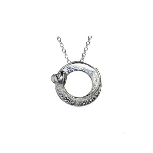 Jewellery Sterling Silver Circular Pendant with Textured Design