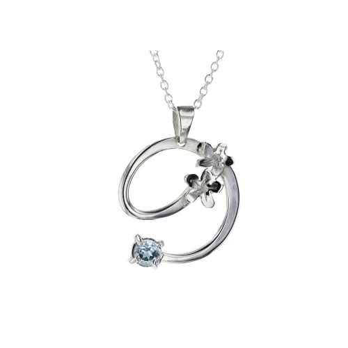 Burren Collection Sterling Silver and Blue Topaz Burren Pendant