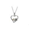 Sterling Silver Heart Pendant with Silver and Gold Burren Flowers Burren Collection Sterling Silver Heart Pendant with Silver and Gold Burren Flowers