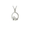 Burren Collection Sterling Silver Burren Flower Pendant with Bezel set CZ
