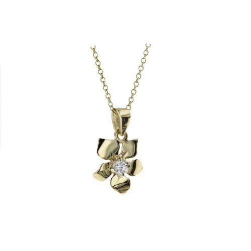 Burren Collection 9ct. Gold Burren Flower with Claw set Stone