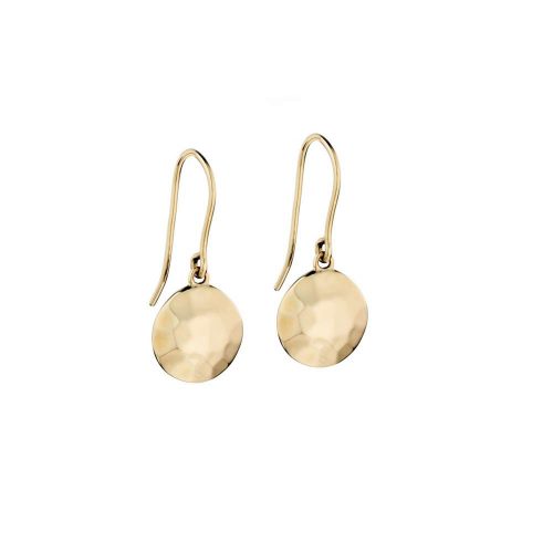 Jewellery 9ct. Yellow Gold Hammered Earrings