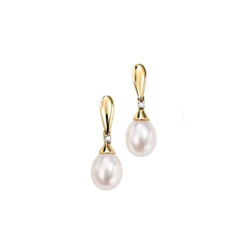 Earrings 9ct. Yellow Gold and Pearl Earrings