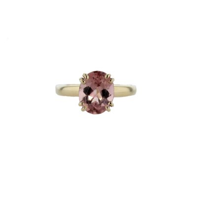 Dress Rings 3.40ct Pink Tourmaline with Double Claw, 9ct Yellow Gold