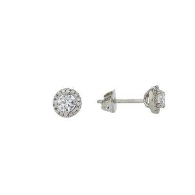Earrings 18ct White Gold Diamond Cluster Earrings