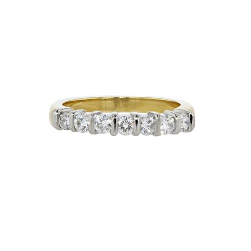 Eternity Rings 18ct Yellow Gold Diamond Ring with Platinum Setting