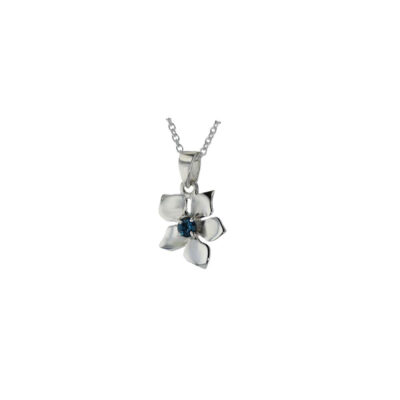 Sterling Silver Burren Pendant set with London Blue Topaz