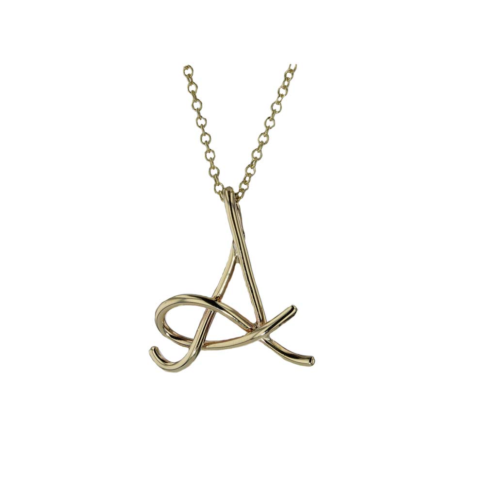 Solid 9ct Yellow Gold Initial Pendant – Any Name Or Letter – Unbranded, No Stone