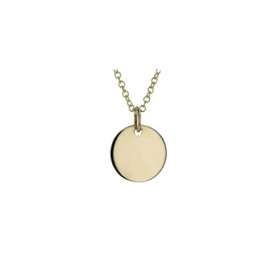 Gold Pendants 9ct Yellow Gold Engravable Disc